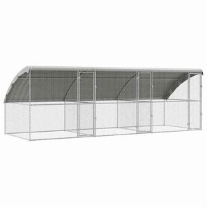 vidaXL Cage à poules 3 pcs Argenté 600 x 200 x 198,5 cm