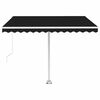 vidaXL Auvent manuel r&eacute;tractable avec LED 350x250 cm Anthracite