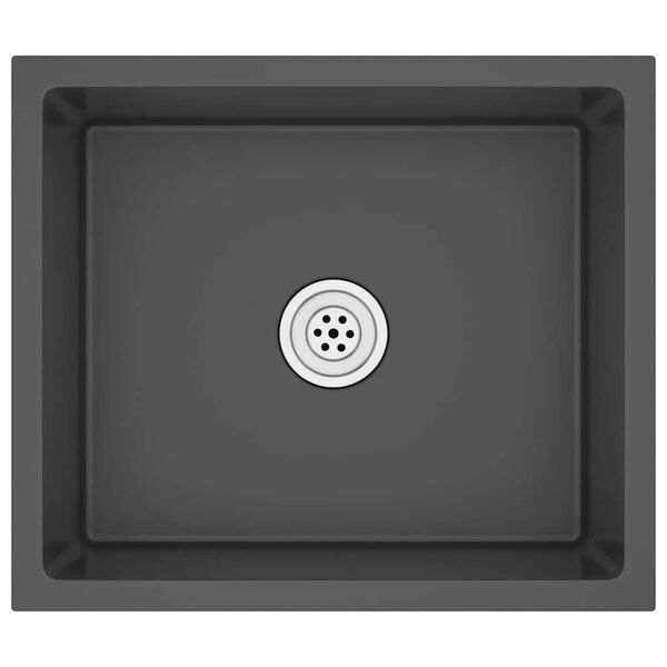vidaXL &Eacute;vier de cuisine fait main Noir Acier inoxydable