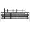 vidaXL Cadre de lit m&eacute;tal sans matelas avec pied de lit noir 193x203cm