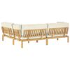 vidaXL Ensemble de Canap&eacute;s Uni 4 pcs Cr&egrave;me Bois d'Acacia Massif