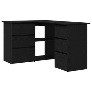 vidaXL Bureau Ch&ecirc;ne noir Bois d'ing&eacute;nierie 145 x 100 x 76 cm