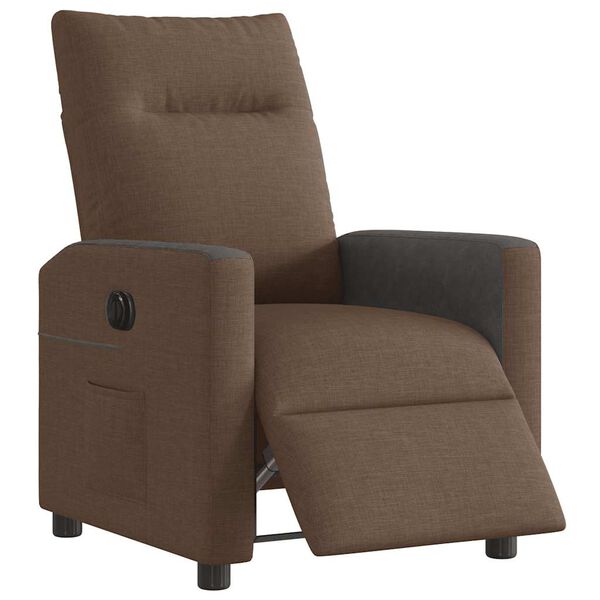 vidaXL Fauteuil inclinable &eacute;lectrique Marron Tissu