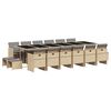 vidaXL Ensemble &agrave; manger de jardin et coussins 17 pcs m&eacute;lange beige