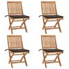 vidaXL Chaises pliables de jardin avec coussins lot de 4 Teck solide