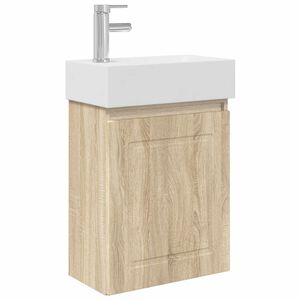 vidaXL Meuble de salle de bain avec robinet Ch&ecirc;ne Sonoma