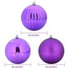 vidaXL Ensemble de boules de No&euml;l XXL 3 pcs Lilas Plastique