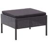 vidaXL Salon de jardin 8 pcs avec coussins r&eacute;sine tress&eacute;e noir