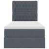 vidaXL Lit avec rangement et matelas Gris fonc&eacute; 90 x 190 cm Velours