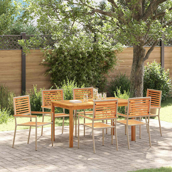 vidaXL Ensemble de salle à manger pour jardin 7 pcs Beige