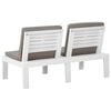 vidaXL Salon de jardin 4 pcs avec coussins Plastique Blanc