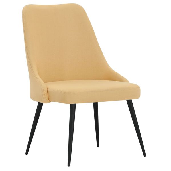 vidaXL Chaises &agrave; manger lot de 6 jaune tissu