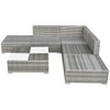 vidaXL Salon de jardin avec coussins 6 pcs r&eacute;sine tress&eacute;e gris