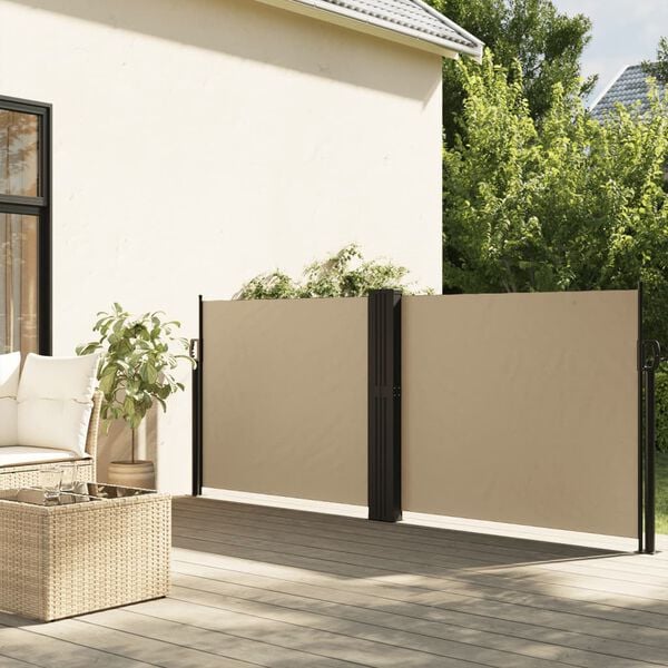 vidaXL Auvent lat&eacute;ral r&eacute;tractable beige 140x1000 cm