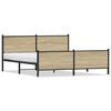 vidaXL Cadre de lit en m&eacute;tal sans matelas ch&ecirc;ne sonoma 183x213 cm