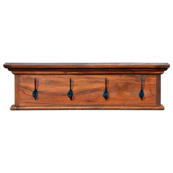 vidaXL Portemanteau mural 70x10x20 cm Bois de teck massif