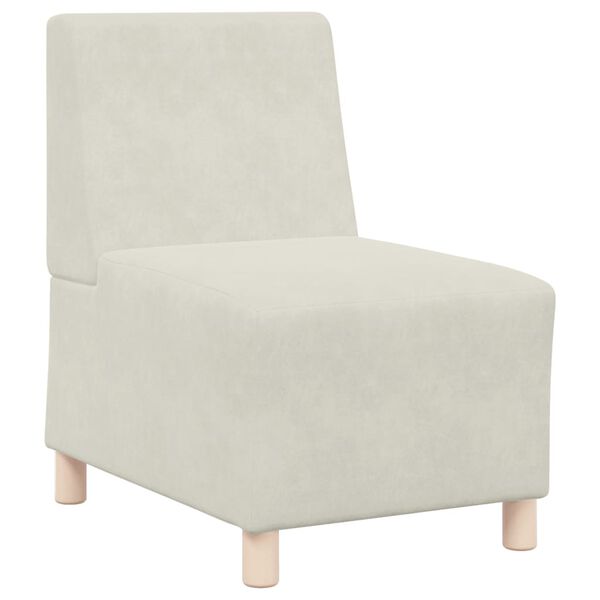 vidaXL Canap&eacute; modulaire sans accoudoirs Cr&egrave;me 55 cm Velours