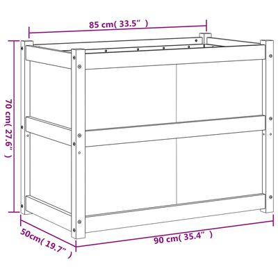 vidaXL Jardinière 90x50x70 cm bois massif douglas