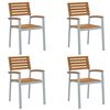 vidaXL Chaise de jardin 4 pcs Marron 56 x 57 x 87 cm