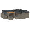 vidaXL Ensemble de canap&eacute; de jardin avec coussin 13 pcs Gris polyrotin