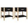 vidaXL Tables de chevet 2 pcs Noir 42x38x45 cm Bois d&rsquo;ing&eacute;nierie