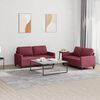 vidaXL Ensemble de canap&eacute;s 2 pcs avec coussins Rouge bordeaux Tissu