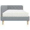 vidaXL Cadre de lit d'angle avec matelas Gris clair 100 x 200 cm tissu