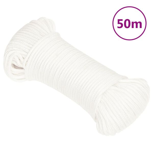 vidaXL Corde de bateau Blanc complet 5 mm 50 m Polypropyl&egrave;ne
