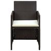 vidaXL Salon de jardin 4 pcs avec coussins R&eacute;sine tress&eacute;e Marron