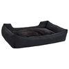 vidaXL Lit pour chiens Noir 85,5x70x23 cm Aspect de lin Polaire