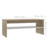 vidaXL Table basse blanc et ch&ecirc;ne sonoma 100x40x40cm bois d'ing&eacute;nierie