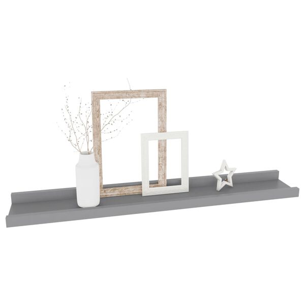 vidaXL &Eacute;tag&egrave;res murales 4 pcs Gris 60x9x3 cm