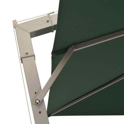 vidaXL Parasol suspendu avec poteau en aluminium 300x300 cm vert