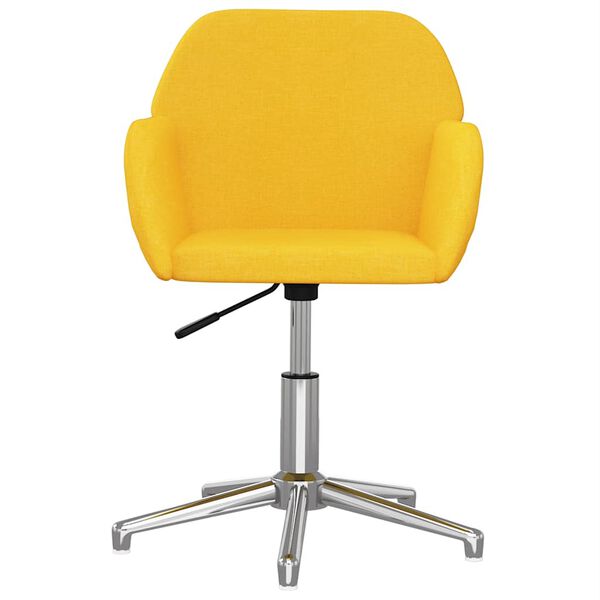 vidaXL Chaise pivotante de bureau Jaune clair Tissu