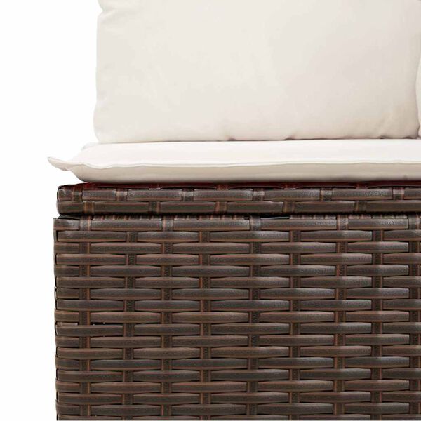 vidaXL Salon de jardin avec coussins 9 pcs marron r&eacute;sine tress&eacute;e