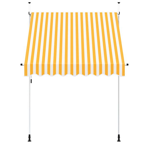 vidaXL Auvent r&eacute;tractable manuel 200 cm Rayures oranges et blanches