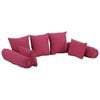 vidaXL Ensemble d'oreillers d&eacute;coratifs lot de 7 Rose Tissu
