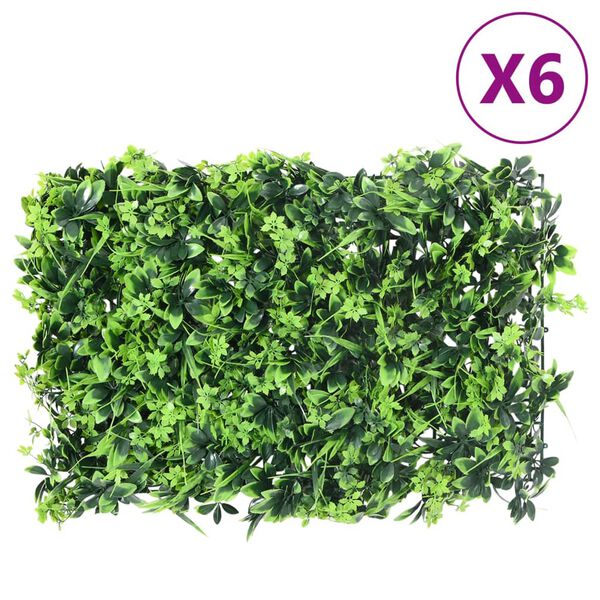 &nbsp;vidaXL Cl&ocirc;ture &agrave; feuilles artificielles 6 pcs vert 40x60 cm
