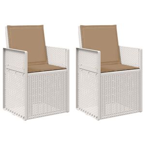 vidaXL Chaises de jardin salle &agrave; manger 2 pc Blanc et taupe PP