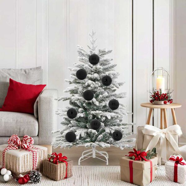 vidaXL Ensemble de Boules de No&euml;l XL 15 pcs Noir Plastique