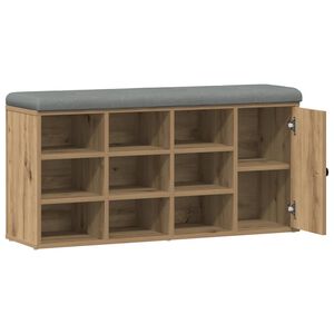 vidaXL Banc &agrave; chaussures ch&ecirc;ne artisanal 102x32x50cm bois d'ing&eacute;nierie