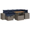 vidaXL Salon de jardin avec coussins 7pcs marron r&eacute;sine tress&eacute;e acacia