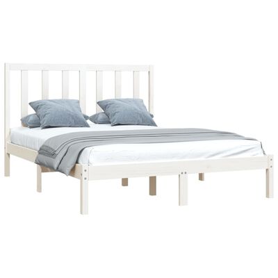 vidaXL Cadre de lit sans matelas blanc bois de pin massif 120x190 cm