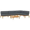 vidaXL Ensemble de Canap&eacute;s 5 pc Anthracite Bois d'Acacia Massif