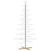 vidaXL Arbre de No&euml;l en m&eacute;tal avec base en bois noir 210 cm