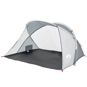vidaXL Tente de plage 2 personnes gris escamotable imperm&eacute;able