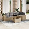 vidaXL Salon de jardin avec coussins 6 pcs beige r&eacute;sine tress&eacute;e