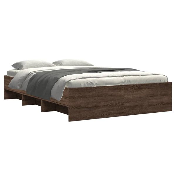 vidaXL Cadre de lit sans matelas ch&ecirc;ne marron 120x190 cm