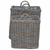 vidaXL Panier de Plante avec stockage 2 pcs Gris Rattan Lacak