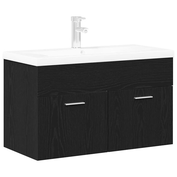 vidaXL Cabinet de salle de bain Ch&ecirc;ne noir 80 x 38,5 x 46 cm